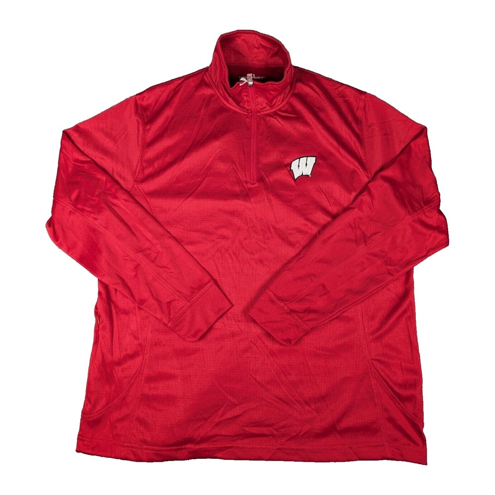 Wisconsin Badgers |‎ Vansport | Red | Men's 1/4 Zip Pullover | L